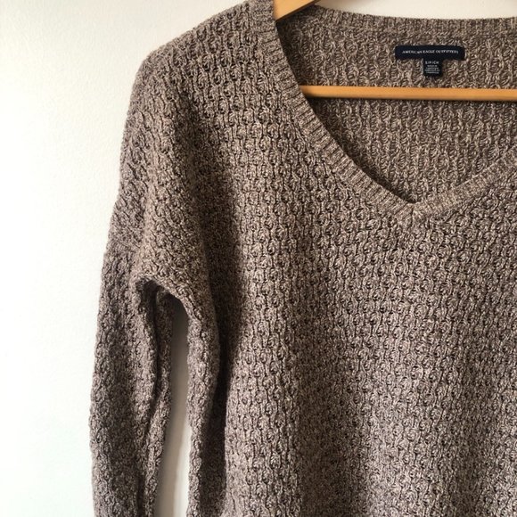 American Eagle Brown/Tan Knit Sweater - Picture 2 of 7